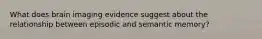 What does brain imaging evidence suggest about the relationship between episodic and semantic memory?