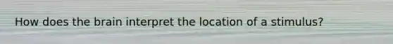 How does the brain interpret the location of a stimulus?