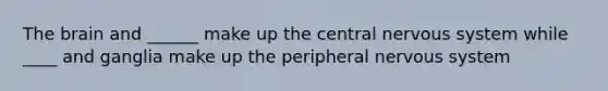 The brain and ______ make up the central nervous system while ____ and ganglia make up the peripheral nervous system