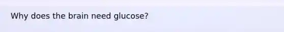 Why does the brain need glucose?