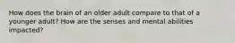 How does the brain of an older adult compare to that of a younger adult? How are the senses and mental abilities impacted?