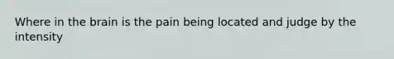 Where in the brain is the pain being located and judge by the intensity