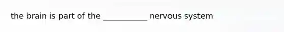 the brain is part of the ___________ nervous system