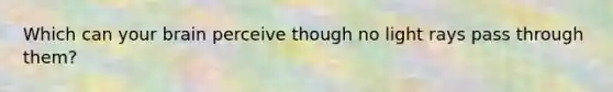 Which can your brain perceive though no light rays pass through them?