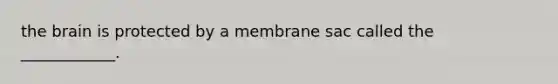 the brain is protected by a membrane sac called the ____________.