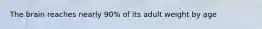 The brain reaches nearly 90% of its adult weight by age