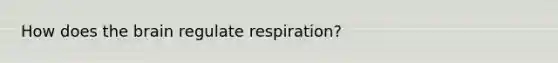 How does the brain regulate respiration?