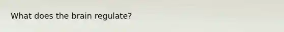 What does the brain regulate?