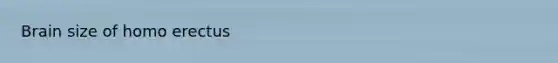 Brain size of homo erectus