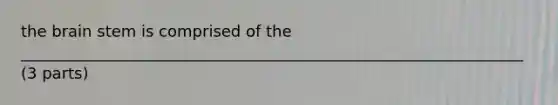 the brain stem is comprised of the ________________________________________________________________ (3 parts)