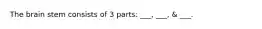 The brain stem consists of 3 parts: ___, ___, & ___.