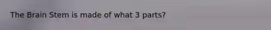 <a href='https://www.questionai.com/knowledge/kLMtJeqKp6-the-brain' class='anchor-knowledge'>the brain</a> Stem is made of what 3 parts?