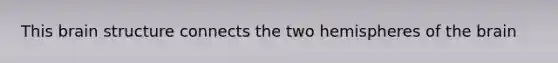 This brain structure connects the two hemispheres of the brain