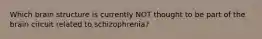 Which brain structure is currently NOT thought to be part of the brain circuit related to schizophrenia?