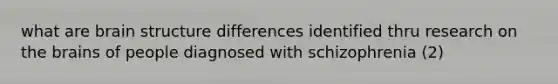 what are brain structure differences identified thru research on the brains of people diagnosed with schizophrenia (2)