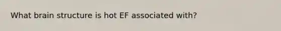 What brain structure is hot EF associated with?