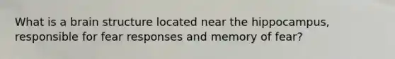 What is a brain structure located near the hippocampus, responsible for fear responses and memory of fear?