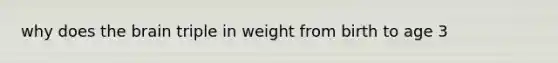 why does the brain triple in weight from birth to age 3