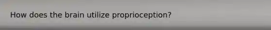 How does <a href='https://www.questionai.com/knowledge/kLMtJeqKp6-the-brain' class='anchor-knowledge'>the brain</a> utilize proprioception?