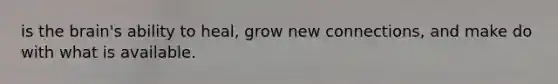 is the brain's ability to heal, grow new connections, and make do with what is available.