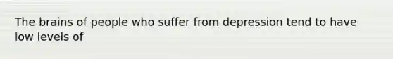 The brains of people who suffer from depression tend to have low levels of