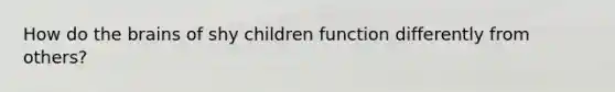 How do the brains of shy children function differently from others?