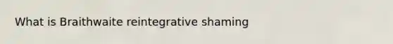 What is Braithwaite reintegrative shaming