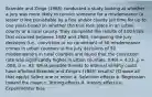 Bramble and Zingo (1985) conducted a study looking at whether a jury was more likely to convict someone for a misdemeanor (a lesser crime punishable by a fine and/or county jail time for up to one year) based on whether the trial took place in an urban county or a rural county. They compared the results of 100 trials that occurred between 1982 and 1983, comparing the jury decisions (i.e., conviction or no conviction) of 50 misdemeanor crimes in urban counties to the jury decisions of 50 misdemeanors in rural counties and found that the conviction rate was significantly higher in urban counties, t(48) = 4.23, p = .008, d = .93. What possible threats to internal validity could have affected Bramble and Zingo's (1985) results? (Choose all that apply) Select one or more: a. Selection effects b. Regression toward the mean c. Testing effects d. History effects e. Experimenter bias