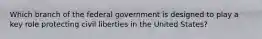 Which branch of the federal government is designed to play a key role protecting civil liberties in the United States?