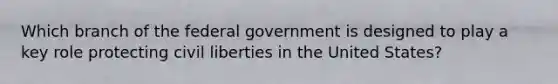 Which branch of the federal government is designed to play a key role protecting civil liberties in the United States?