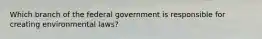 Which branch of the federal government is responsible for creating environmental laws?