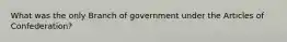 What was the only Branch of government under the Articles of Confederation?