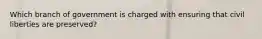 Which branch of government is charged with ensuring that civil liberties are preserved?