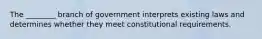 The ________ branch of government interprets existing laws and determines whether they meet constitutional requirements.