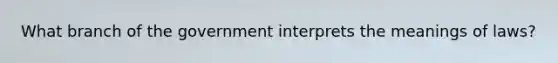 What branch of the government interprets the meanings of laws?