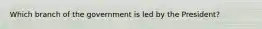 Which branch of the government is led by the President?