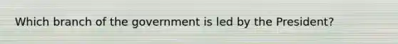 Which branch of the government is led by the President?