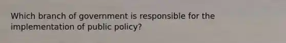 Which branch of government is responsible for the implementation of public policy?