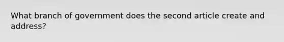 What branch of government does the second article create and address?