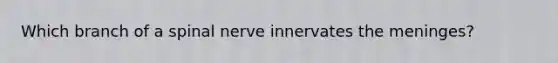 Which branch of a spinal nerve innervates the meninges?