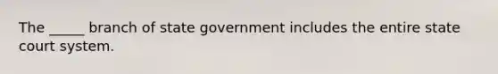 The _____ branch of state government includes the entire state court system.