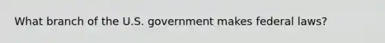 What branch of the U.S. government makes federal​ laws?