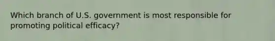 Which branch of U.S. government is most responsible for promoting political efficacy?