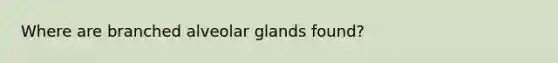 Where are branched alveolar glands found?