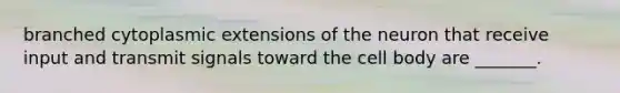 branched cytoplasmic extensions of the neuron that receive input and transmit signals toward the cell body are _______.