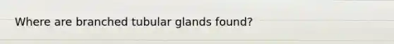 Where are branched tubular glands found?