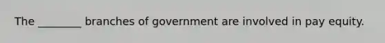 The ________ branches of government are involved in pay equity.