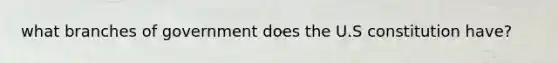 what branches of government does the U.S constitution have?