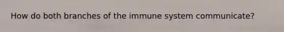 How do both branches of the immune system communicate?