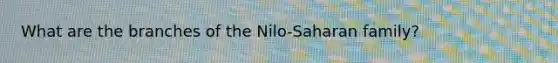 What are the branches of the Nilo-Saharan family?